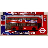 Welly NEW LONDON BUS Red Double Decker England Vintage Bus Long Metal 72 Diecast Car Model Collectio