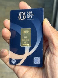 5克UBS金條9999，帶鐳射防偽標識