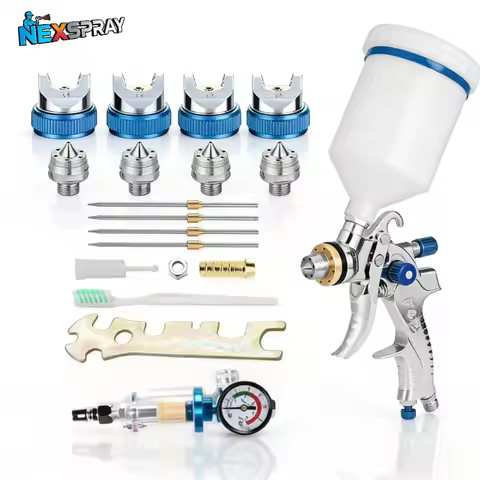 DIY Spray Kit Professional HVLP Gravity Airbrush 1.4/1.7/2.0/2.5mm Nozzle Spay Gun for Car Painting 