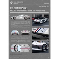 TOC 812C Competizione Argento Nurburgring/French Tricolore Stripe Diecast Model