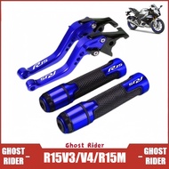 For YAMAHA R15 V3 V4 R15M Adjustable Brake Lever Clutch Lever Handlebar Grip Set CNC Aluminum Motorc