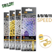 TAYLOR1 Bike Chains Hybrid Cycle High Quality Half Hollow Chain Cycling 8/9/10 11 speed Mountain Bik