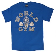 World Gym W100 Bodybuilding Gym Shirt 2-Side Logo Print