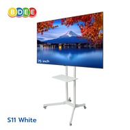 ·BDEE TV stand with 1 shelf, model S11 (White), supports TV size 32-65 inches, High Quality White On