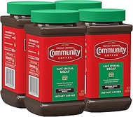 Community Coffee Café Special Decaf. Medium Dark Roast Instant Coffee, 7 Ounce Jar (Pack of 4)