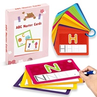 Alened Alphabet Flash Cards, 52 Uppercase and Lowercase ABC Flash Cards, Letter Tracing & Sight Word