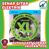 Senar Gitar Elektrik DAddario 008 EXL130 Super Light Nickel Wound