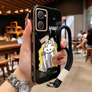 Casing hp For VIVO Y03 Y03T Y18 Y18T Y18I Y18E Y28s 5G Y37 5G Case Rabbit on trash can Electro coati
