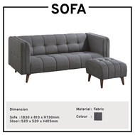 3 Seater Fabric Sofa With Stool L Sharpe Sofa Cushion Sofa