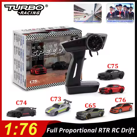 Turbo Racing 1:76 C65 C73 C74 C75 C76 Drift RC Car Full Proportional High Speed Desktop RTR Flat Run