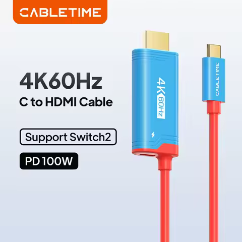 CABLETIME PD 100W USB C to HDMI Cable 4K60Hz Type C to HDMI Cable Adapter Prefect Nintendo Switch/OL