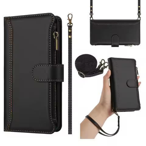 Shoulder Wallet Case For Nokia G400 C300 G42 G22 G21 XR20 X30 C32 C30 C12 C10 C02 C01 Multi 9 Cards 