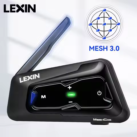 LEXIN-MeshCom Motorcycle MESH&Bluetooth Headset Intercom ,With Mesh Communication System, Parallel A