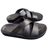 dép trung niên nam D78 chất liệu da bò đế lõm kiểu dáng thời trang lịch lãm