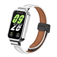 Dây đeo đồng hồ bằng da từ tính cho Xiaomi Band 9 Active Đồng hồ thông minh Vòng đeo tay cho Xiaomi