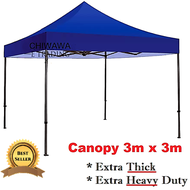 3m x 3m Extra THICKEN SOLID Foldable Canopy Tent Blue Grade A KHEMAH KANOPI