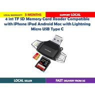 4 in 1 reader SD Memory card Micro USB type C and lightning
