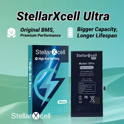StellarXcell Ultra Battery High Capacity Cell for iphone Original 7037 TI BMSfor 11 Xs 12pro mini 13
