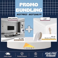 (HL-088 & SYX-01) BUNDLING Vinyl Marble Sticker 1.2M x 2.8m & Wallpaper List Wall Sticker Long Foam 