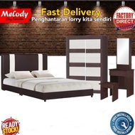 Melody - Alana Set Bilik 4x6ft + Divan King + Tilam King / Alana 4x6ft Bedroom Set + Divan King Set