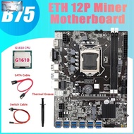 B75 ETH Miner Motoard 12 PCIE Ke USB3.0 + G1610 CPU Thermal Grease +