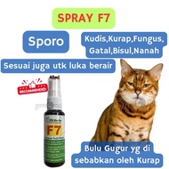 Spray Kucing Ubat Kurap Kucing Sporo Luka Bisul Fungus Spray F7 Nano Spray Syampu Kurap Kucing Antib