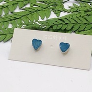 淡藍色 愛心耳環 316L醫療鋼耳針 愛心耳釘 多種顏色 貓貓蕨