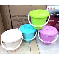 Round Bucket 5 Ltr With Handle & Lid Gardenia L-825 | Bucket Plastic Water Storage Container + Lid