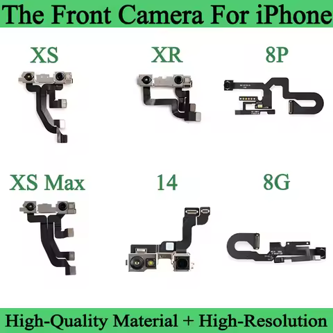 100% New Front Camera For iPhone X XS XR 11 12 Pro Max Front-facing Camera Main Lens Flex Cable Came