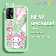 Jjlingji เคสสำหรับ OPPO A74 4G A95 4G A74 F19S F19 5G A54 5G Reno 6 Lite เคสรูปการ์ตูนสัตว์ประหลาดน้อยเมโลดี้เคสนิ่มกันรอยขีดข่วนเคสโทรศัพท์โปร่งใส TPU ซิลิกาเจลเลนส์กล้องถ่ายรูปฝาครอบป้องกัน