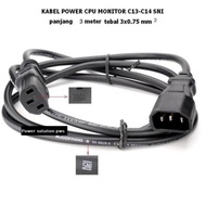 3 mtr SNI 3X0.75mm CPU-MONITOR C13-C14 POWER CABLE 3 Meter3m