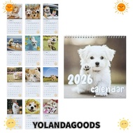 YOLANDAGOODS1 Dogs Calendar, 2026 Edition Dog Illustrations Year Monthly Planner,  Funny Desktop Cal