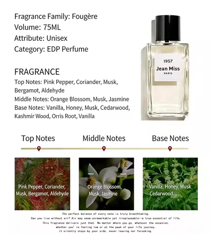 75ml Woody Floral Eau de Parfum, Long-Lasting Fragrance, Unisex, Premium Quality, Embark on Your Jou