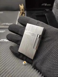 💕S.T.Dupont法國都彭 朗聲充氣打火機  拉絲款 銀