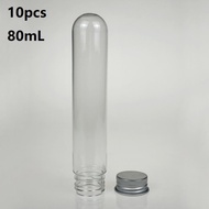 10 Pcs Tabung Reaksi Plastik 80ml Botol Tabung Plastik Tabung Souvenir Bunga Kering Dengan Tutup Alu