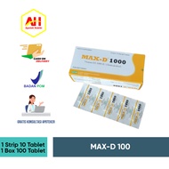 MAX-D MAX D MAK D 1000 BOX 10 STRIP 100 TABLET OBAT MULTIVITAMIN VITAMIN D3 1000 UNTUK DAYA TAHAN TU
