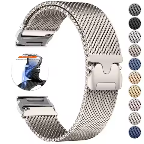 Magnetic Stainless Steel Strap For Garmin Fenix 8 7X 7Pro Fenix 6X 6 5X 5Plus Tactix 7 Forerunner 96
