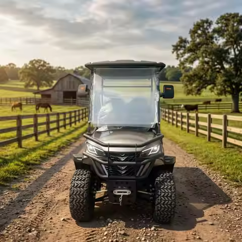 All Terrain 4 Wheeler Electric Golf Cart Lifted 2+2 Passenger Electric Vehicle Offroad Lithium Batte