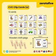 Montessori Toy Toddler Early Learning Busy Bag Book Clip Cards CVC Clip Cards aeiou
