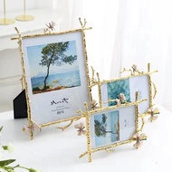Exclusive Premium Photo Frame : XY0016 (8x10 inch) (Gold) (Pink Leaves)