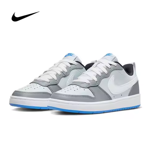Nike Court Borough 2 (GS) Unisex Retro Classic Low-Top Skateboard Shoes Casual Athletic Sneakers BQ5