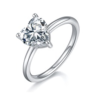 1ct -2ct hear cut moissanite ring 925 sterling silver VVS1 diamond  solitaire moissanite ring for  g