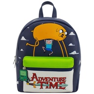 Adventure Time Mini Backpack, Finn and Jake Small Travel Bag Purse for Men and Women, Adjustable Sho