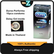 Durex Perfor ma 10pcs (delay condom) 100% original condom with delay gel Extra Time Kondom Tahan Lama Dual pleasure