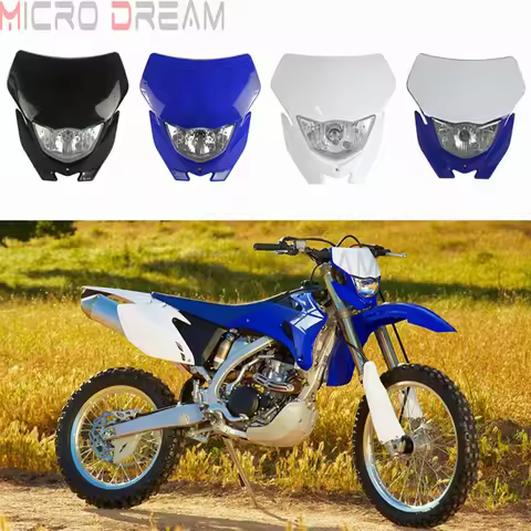 Motocross Halogen Headlight Mask 12v H4 Head Light Fairing Universal Headlamp for Yamaha WR YZ TTR W