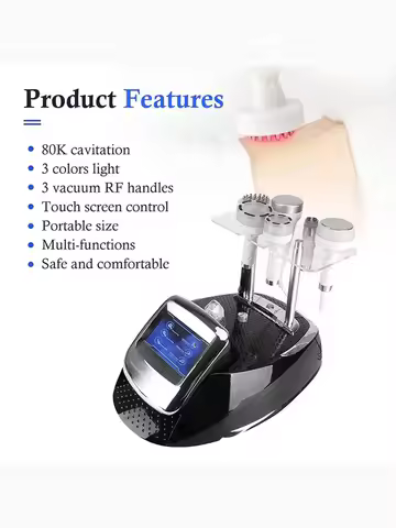 5D 80k Cavitation + RF+Vacuum Body Slimming Fat Burner Health Machine 6 in 1 Ultrasound Massager Wei