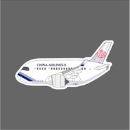 China Airlines Q Version A350 Airplane Shape Waterproof 3M Sticker Size 90mm
