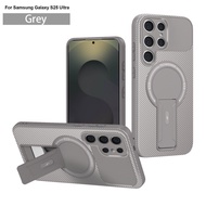 Armor Shockproof Magnetic Hidden Bracket Case For Samsung S25 Edge S25 Ultra S24 Ultra S24FE A17 A26