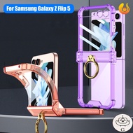 GS Four Corners Airbag Anti-Drop Transparent Phone Case For Samsung Galaxy Z Flip 5/ Creative Ring H