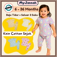 (6-36M) Baju Tidur Budak Perempuan Baby Girl Pyjamas SDM T-Shirt Seluar Panjang Baby Clothing